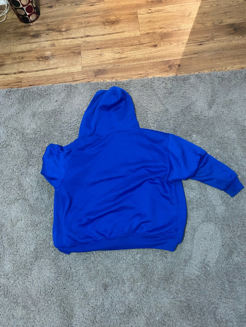 Blue Full-Zip Hoodie with White Lining - Picture 2 of 2